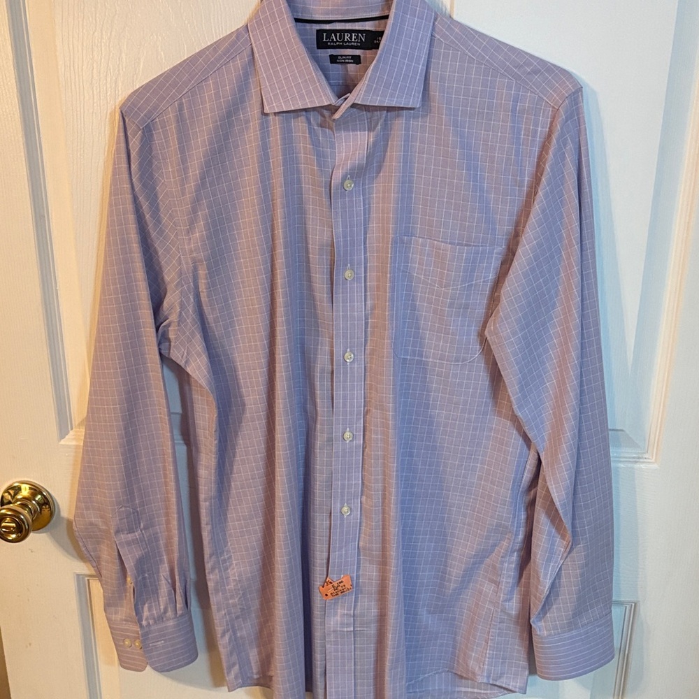 Lauren Ralph Lauren Men’s Purple Windowpane Dress Shirt